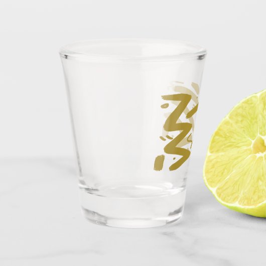 Tribal White und Gold Schnapsglas (Links)