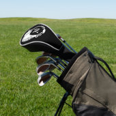 Tribal White Wolf Head Silhouette Laurel Monogram Golf Headcover (In SItu)