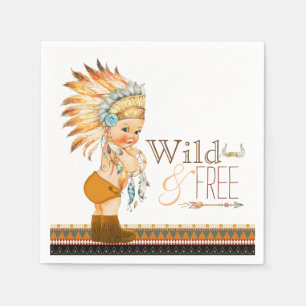 Tribal Wild and Free Boy Baby Shower Serviette