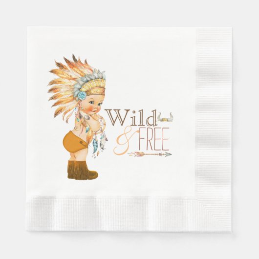 Tribal Wild and Free Boy Baby Shower Serviette (Vorderseite)