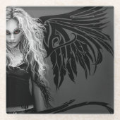 Tribal Wings Fallen Angel Red Glasuntersetzer (Vorderseite)