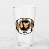Tribal Wolf Art Glasses Metis Flag Trinkbehälter Glas (Vorderseite)