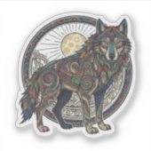 Tribal Wolf Aufkleber (Vorderseite)