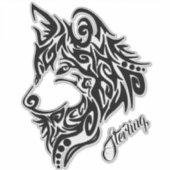 Tribal Wolf Aufkleber (Vorderseite)