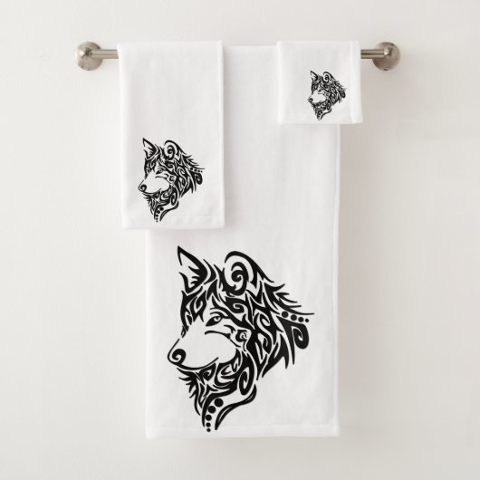 Tribal Wolf Badhandtuch Set (Insitu)