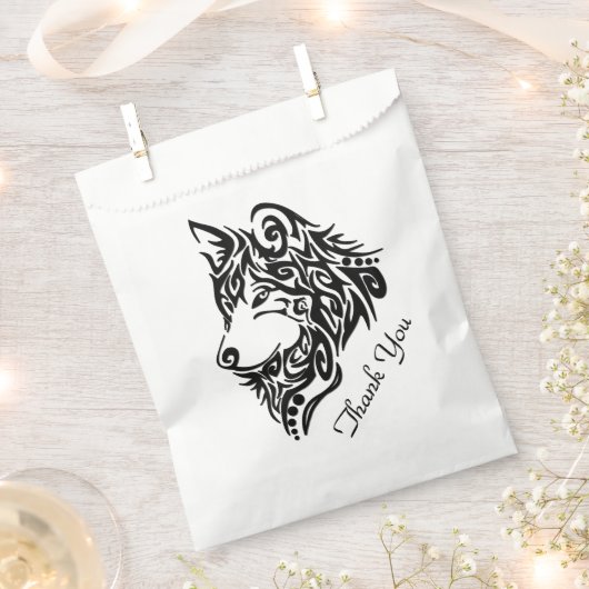 Tribal Wolf Danke Geschenktütchen (Ausgeschnitten)