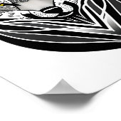 Tribal Wolf Face Design Poster (Ecke)