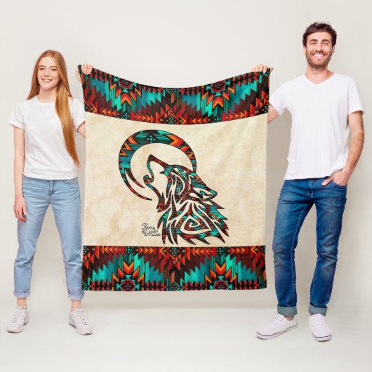 Tribal Wolf Fleece Blanket (Beispiel)