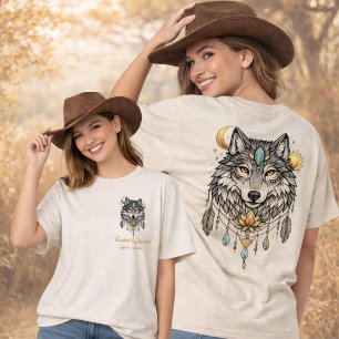 Tribal Wolf-Geist-Tier Traumfänger Sonne Mond Tri-Blend Shirt