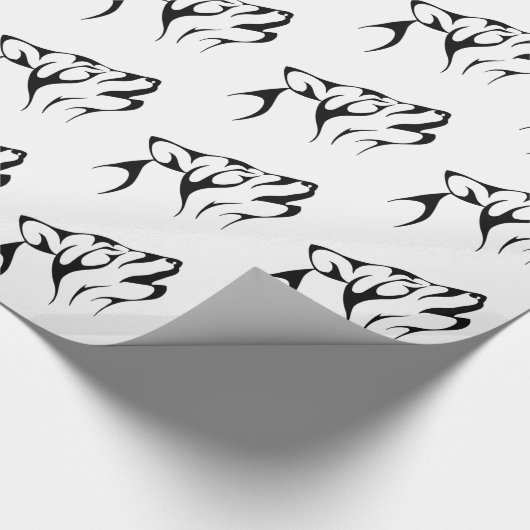 Tribal Wolf Geschenkpapier (Ecke)