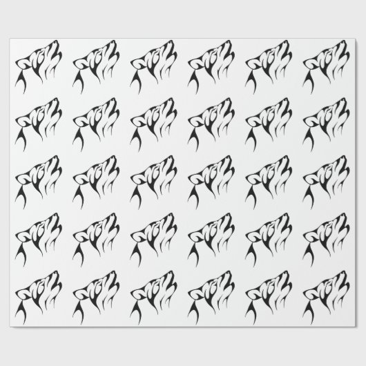 Tribal Wolf Geschenkpapier (Flach)