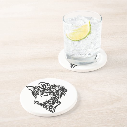 Tribal Wolf Getränkeuntersetzer (Seite)