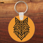 Tribal Wolf Head Keychain – Bold & Wild Style Schlüsselanhänger (Rückseite)