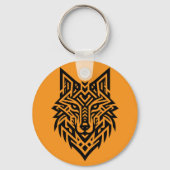 Tribal Wolf Head Keychain – Bold & Wild Style Schlüsselanhänger (Rückseite)