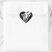 Tribal Wolf Herz-Aufkleber (Tasche)