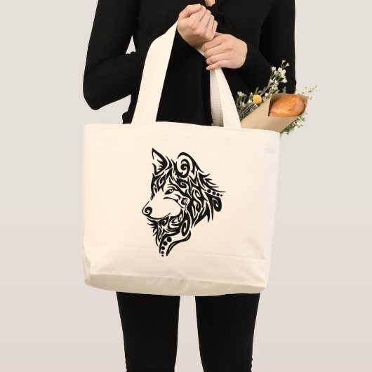 Tribal Wolf Jumbo Stoffbeutel (Vorderseite (Produkt))