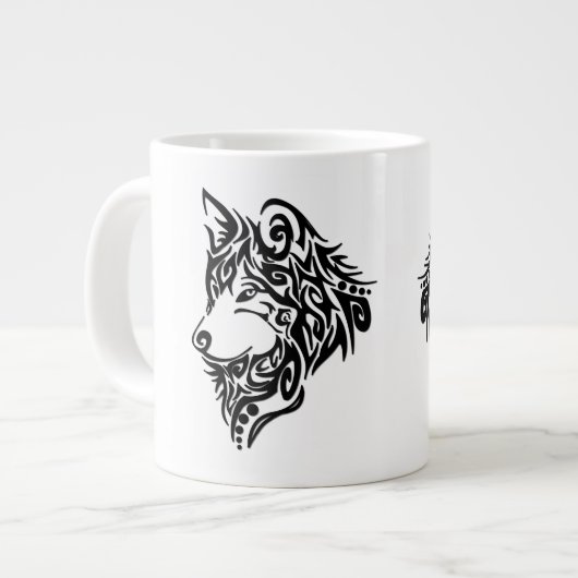 Tribal Wolf Jumbo-Tasse (Vorderseite Links)