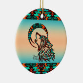 Tribal Wolf Keramik Ornament (Rechts)