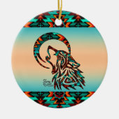 Tribal Wolf Keramik Ornament (Vorne)