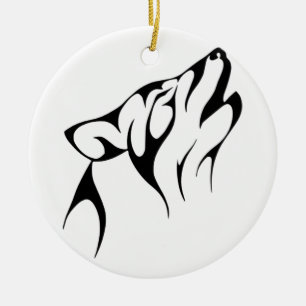 Tribal Wolf Keramikornament