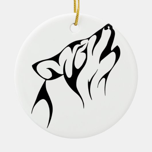 Tribal Wolf Keramikornament (Vorne)