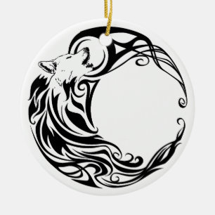 Tribal Wolf Keramikornament