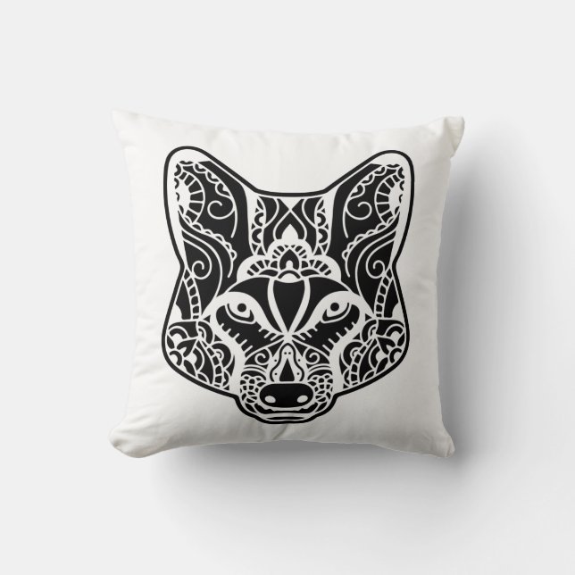 Tribal WOLF Kissen (Vorderseite)