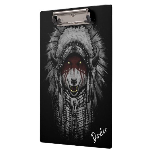 Tribal Wolf Klemmbrett (Links)