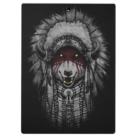 Tribal Wolf Klemmbrett (Rückseite)