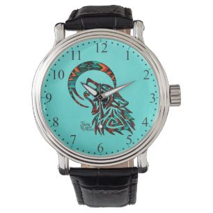Tribal Wolf Kokopelli Watch Armbanduhr