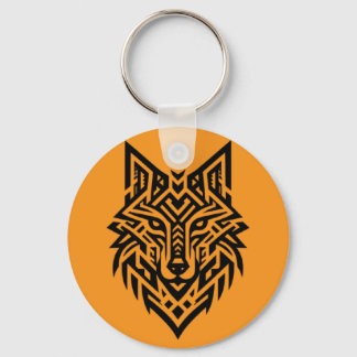 Tribal Wolf Kopf Schlüsselanhänger – Kühner & Wild