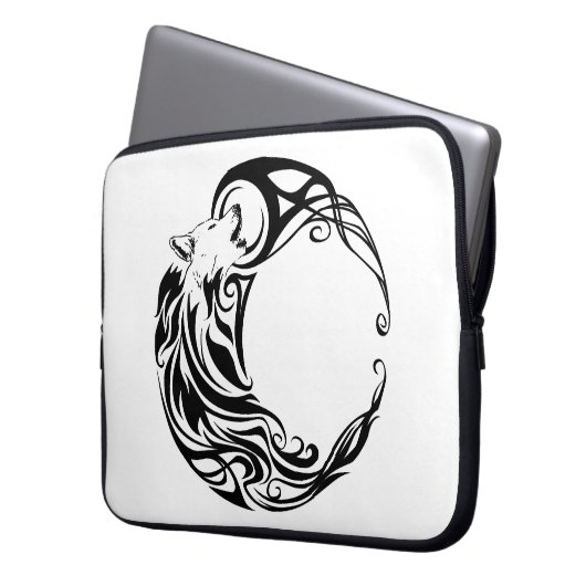 Tribal Wolf Laptopschutzhülle (Vorderseite Links)