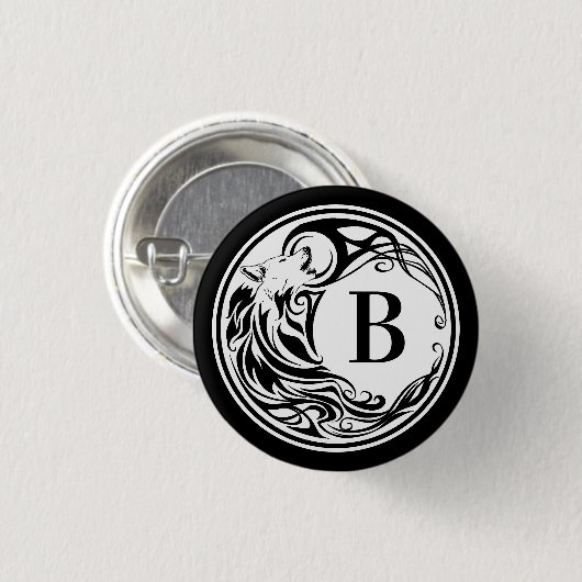 Tribal Wolf Monogram Button (Vorne & Hinten)