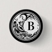 Tribal Wolf Monogram Button (Vorderseite)