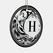 Tribal Wolf Monogram Keramik Ornament (Rechts)