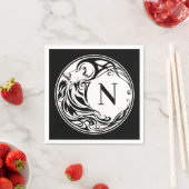 Tribal Wolf Monogram Serviette (Beispiel)