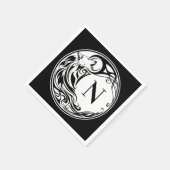 Tribal Wolf Monogram Serviette (Ecke)