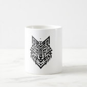 Tribal Wolf Mug – Bold Geometric Animal Design Kaffeetasse (Mittel)