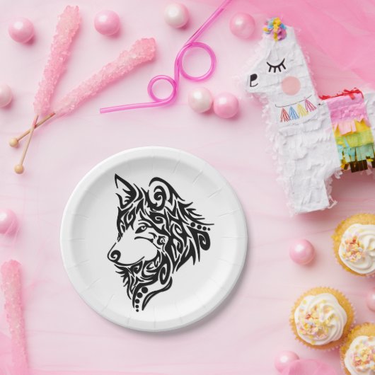 Tribal Wolf Pappteller (Party)