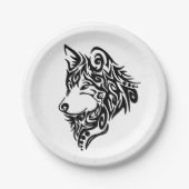 Tribal Wolf Pappteller (Vorderseite)