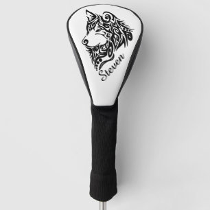 Tribal Wolf Persönlicher Name Schrift Golf Headcover