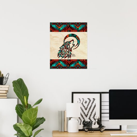 Tribal Wolf Poster (Heimbüro)