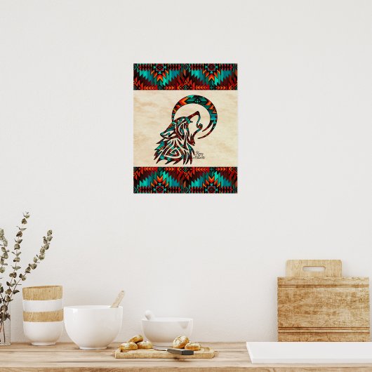 Tribal Wolf Poster (Küche)
