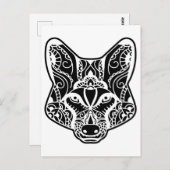 Tribal WOLF Postkarte (Vorne/Hinten)