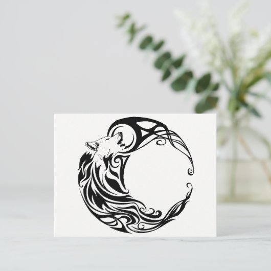 Tribal Wolf Postkarte (Stehend Vorderseite)