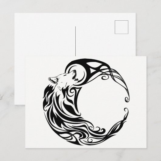 Tribal Wolf Postkarte (Vorne/Hinten)