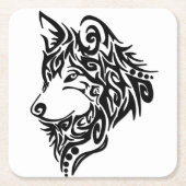 Tribal Wolf Rechteckiger Pappuntersetzer (Vorderseite)