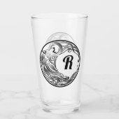 Tribal Wolf - Schattenmonogramm Glas (Rückseite)