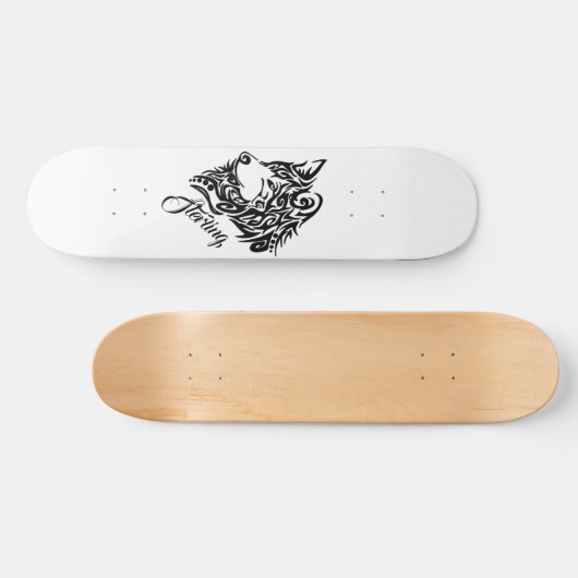 Tribal Wolf Skateboard (Horizontal)