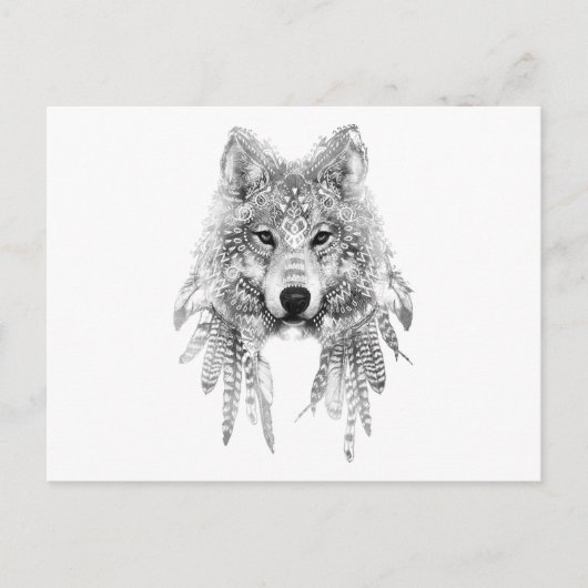Tribal Wolf Spirit Postkarte (Vorderseite)